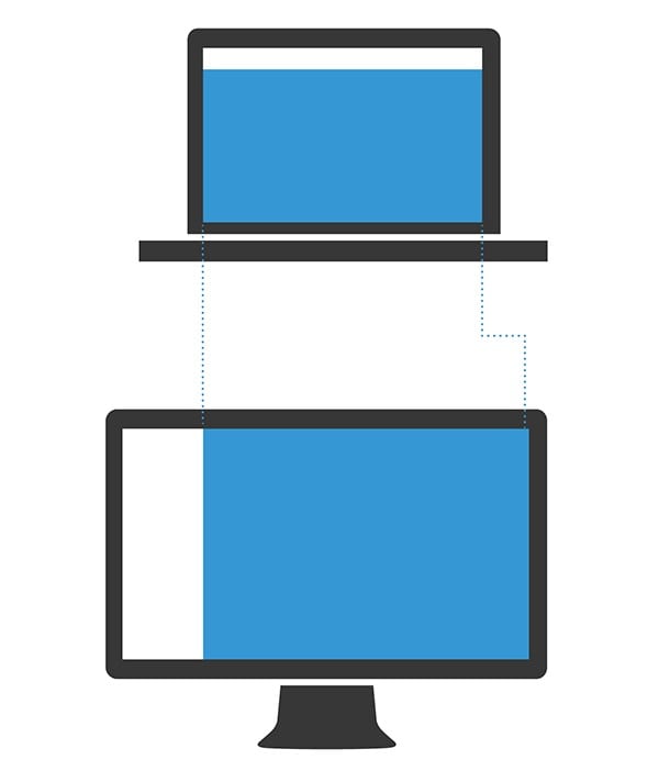 The content area of a website stays almost the same width between laptop and large desktop layouts when using a left-hand navigation.